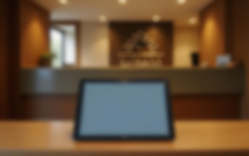 Reception hotel con tablet
